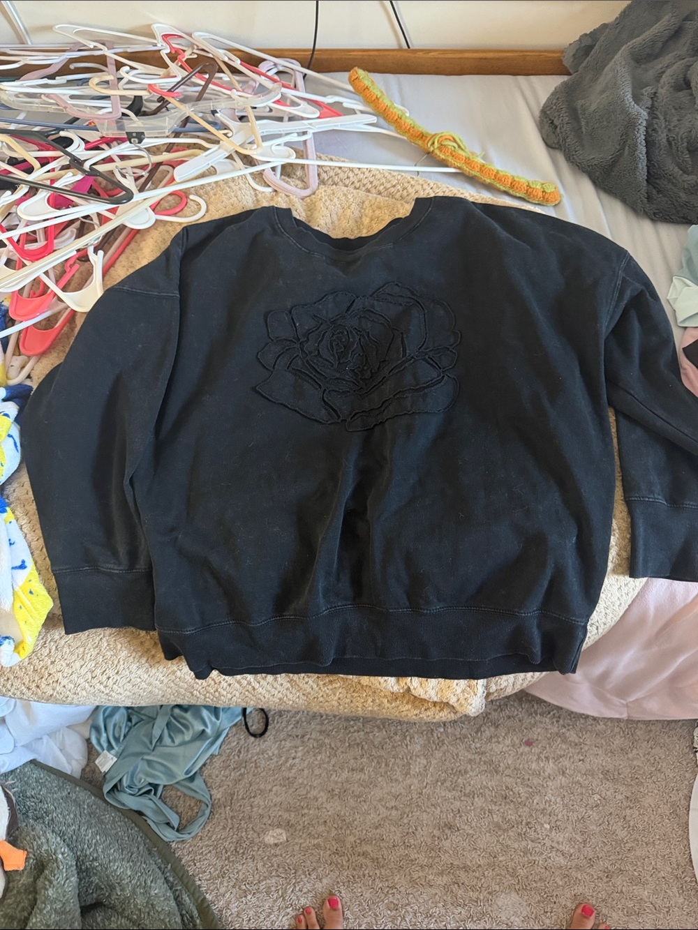 Justice Black Girls' Crewneck Sweatshirt